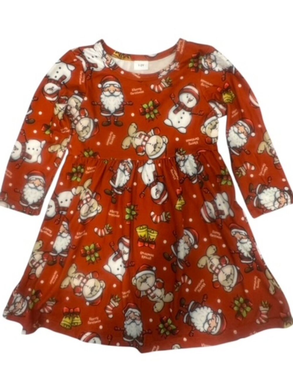 Red SANTA DRESS Size 1-2 Year Knit